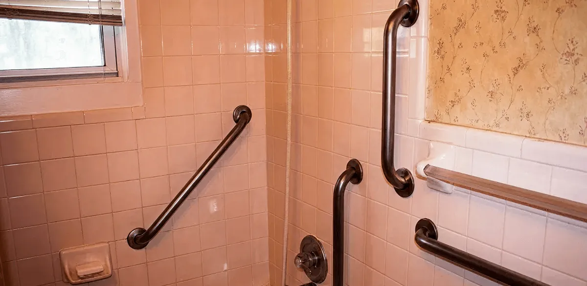 Shower grab bar installation for bathroom safety and accessibility in Fargo, ND