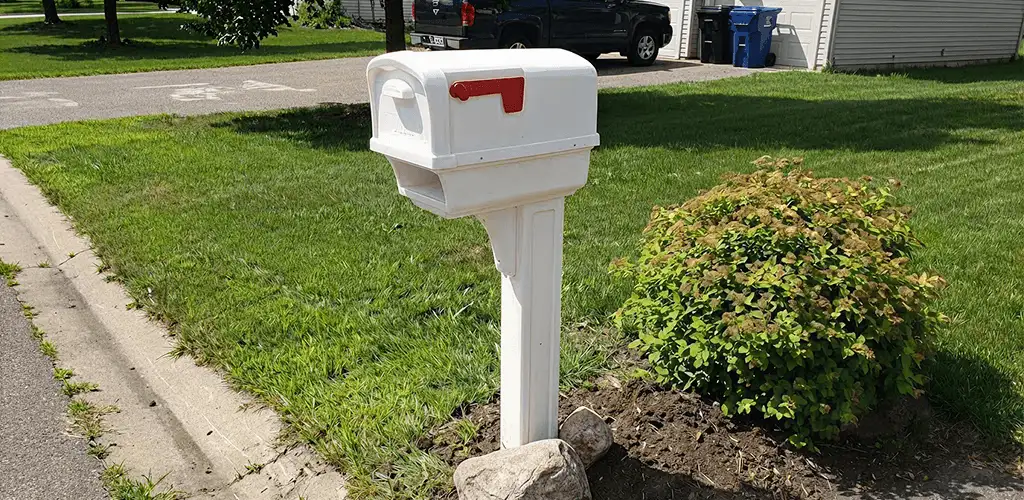 Mailbox installation for a residential curbside mailbox in Fargo, ND