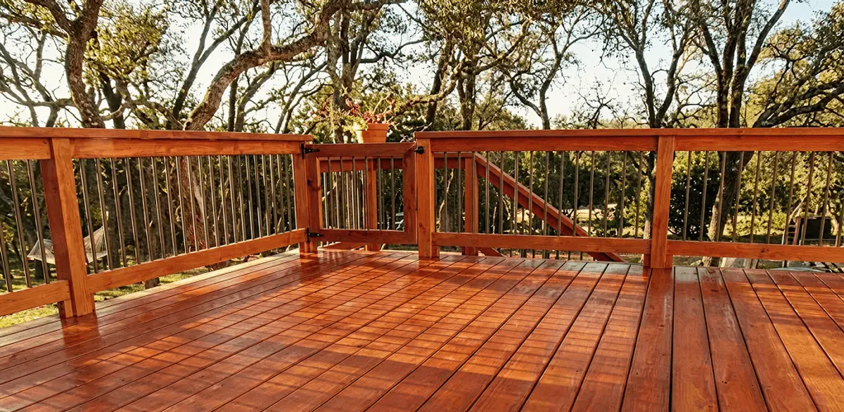 Deck sealing results with a freshly sealed wood deck in Fargo, ND